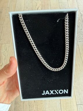 JAXXON Silver Cuban Link Chain Necklace